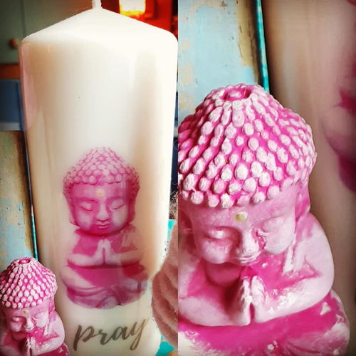 Buddhakerze & BUDDHA pink